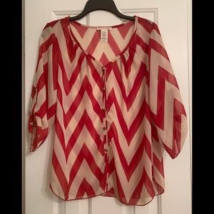 Creme and fuchsia blouse